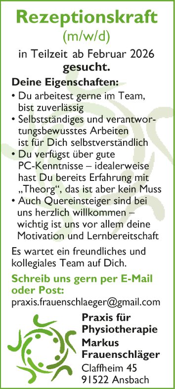 Rezeptionskraft (m/w/d)