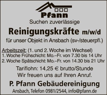 Reinigungskräfte (m/w/d)