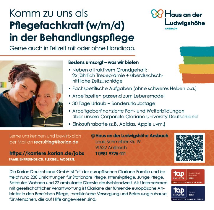 Pflegefachkraft (w/m/d) in der Behandlungspflege