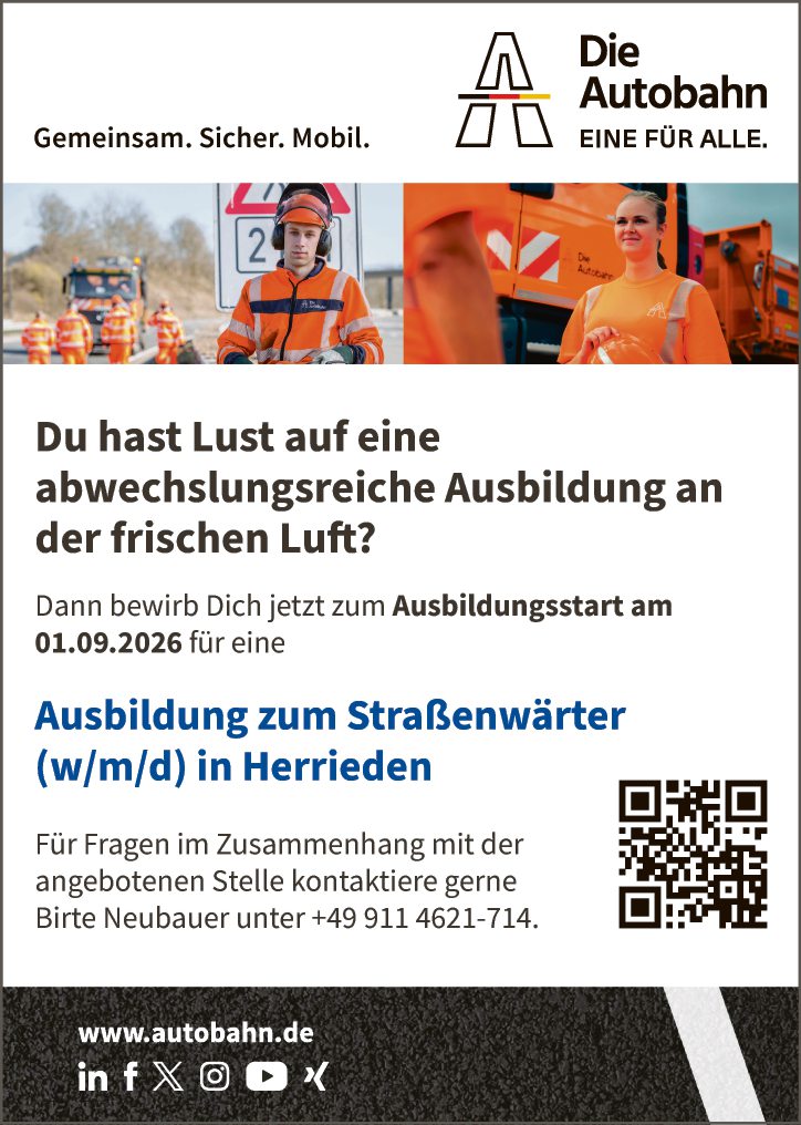 Ausbildung zum Straßenwärter (w/m/d)