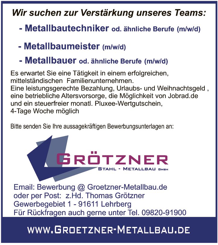 Metallbaumeister (m/w/d)