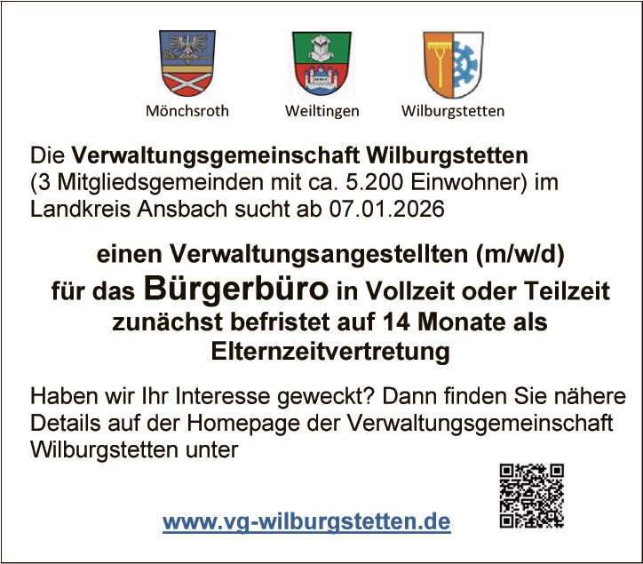 Verwaltungsangestellten (m/w/d) für das Bürgerbüro