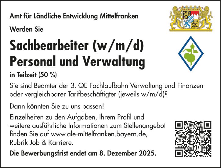 Sachbearbeiter (w/m/d) Personal und Verwaltung
