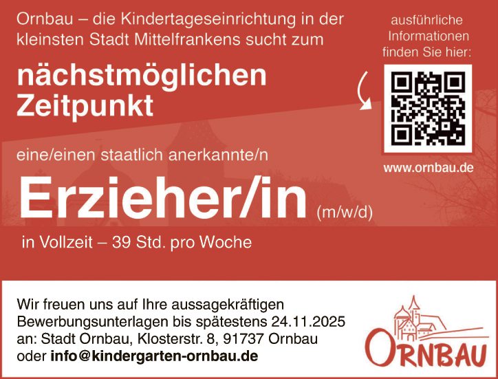 staatlich anerkannte/n Erzieher/in (m/w/d)