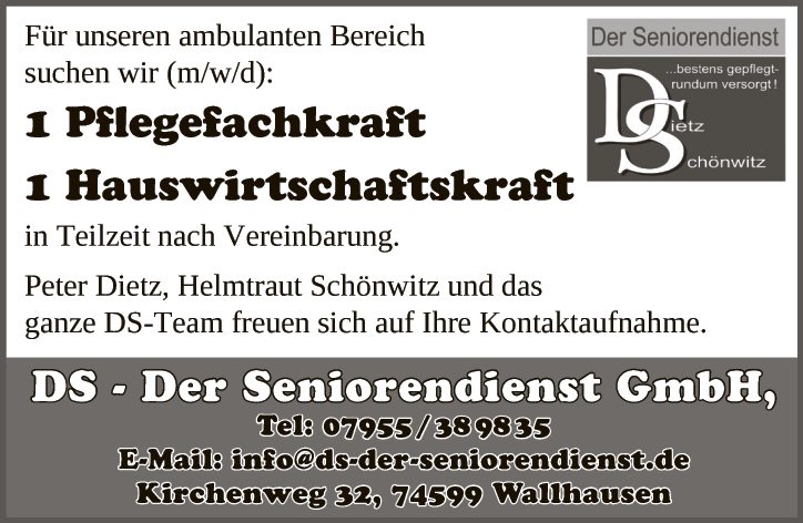 Hauswirtschaftskraft (m/w/d)