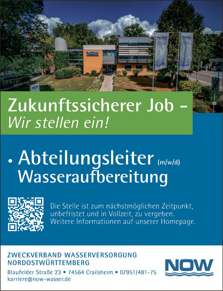 Abteilungsleiter (m/w/d) Wasseraufbereitung
