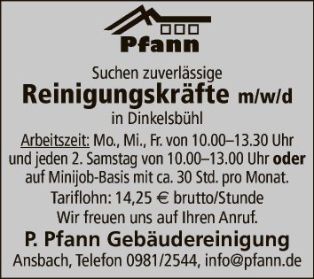 Reinigungskräfte (m/w/d)