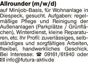 Allrounder (m/w/d)