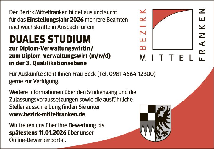 DUALES STUDIUM zur Diplom-Verwaltungswirtin / zum Diplom-Verwaltungswirt (m/w/d)