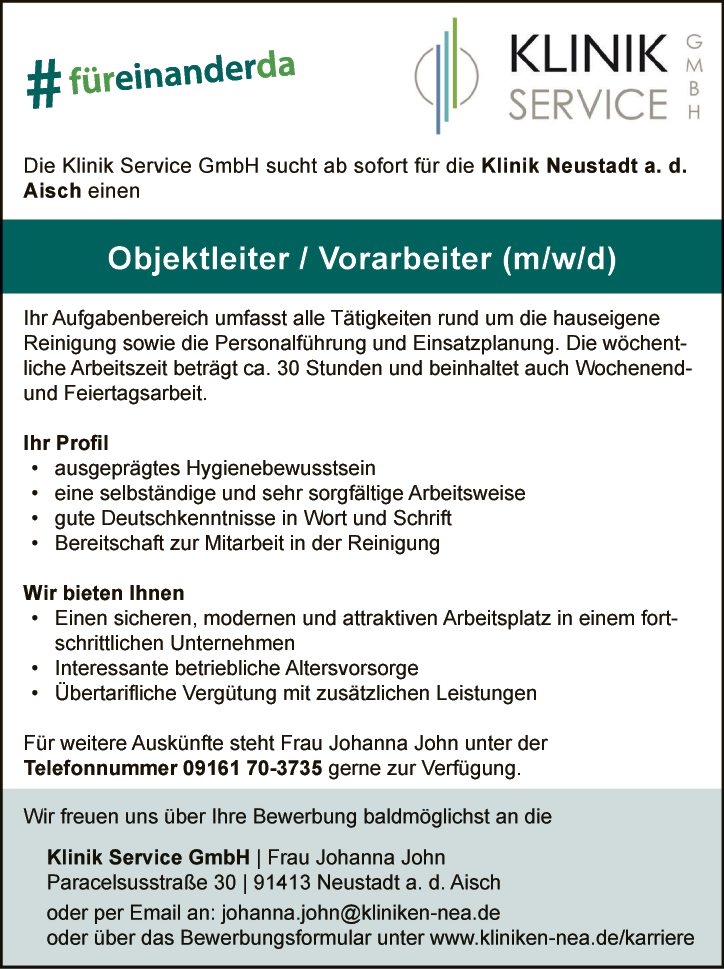 Objektleiter / Vorarbeiter (m/w/d)