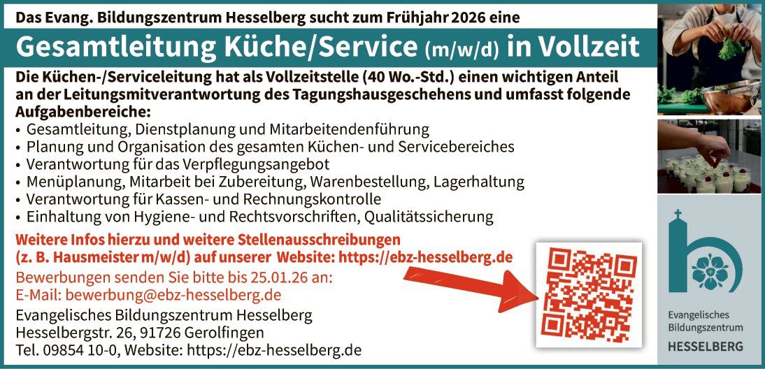 Gesamtleitung Küche/Service (m/w/d)
