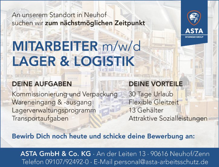 MITARBEITER m/w/d LAGER & LOGISTIK