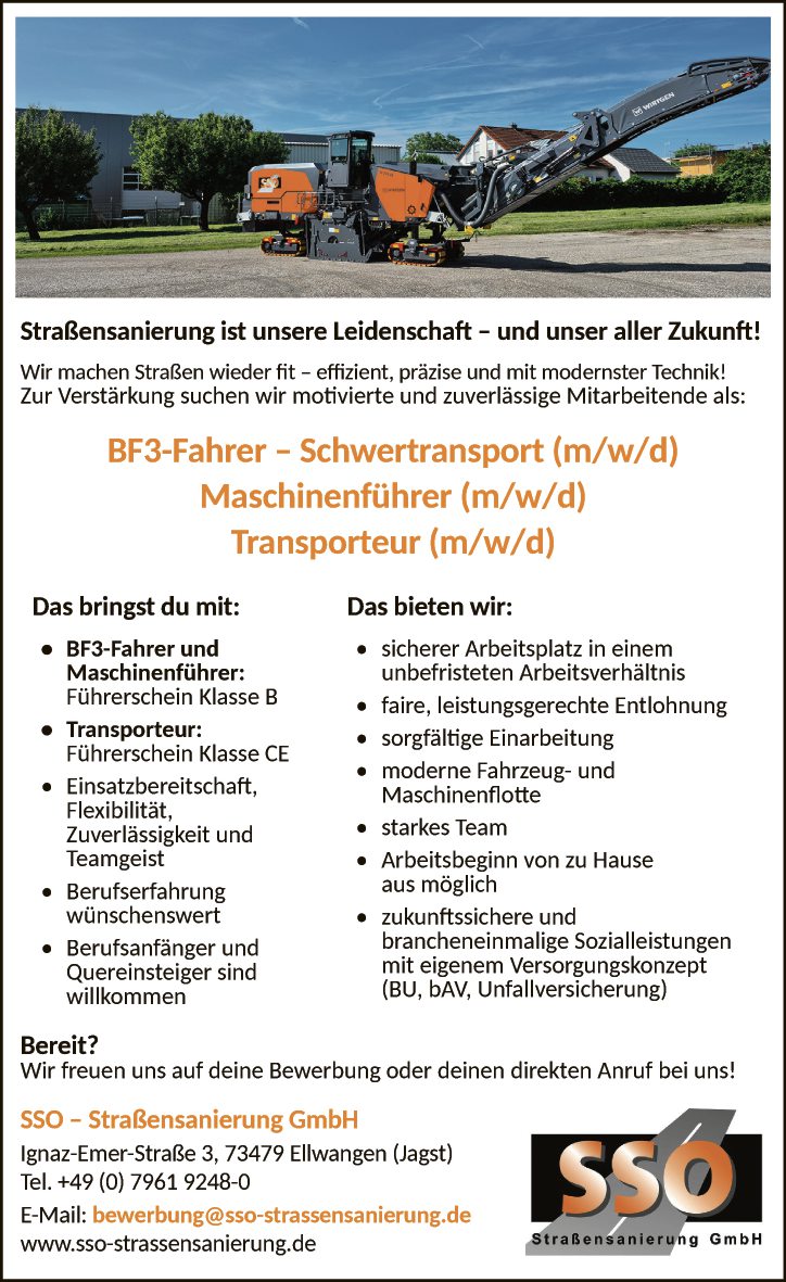 BF3-Fahrer – Schwertransport (m/w/d)
