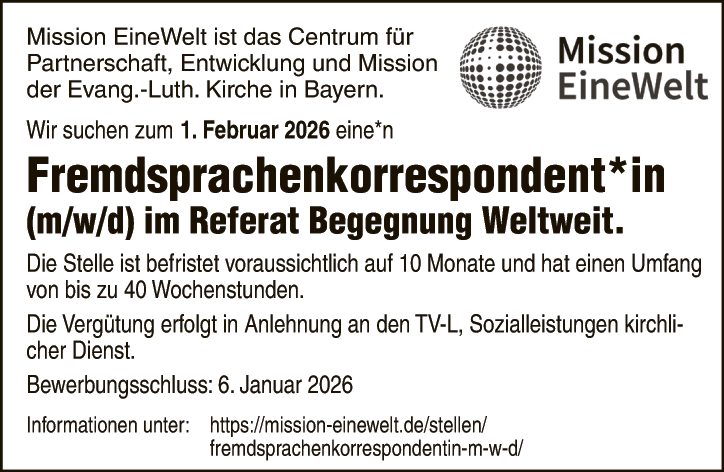 Fremdsprachenkorrespondent*in (m/w/d)