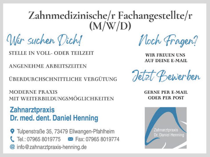 Zahnmedizinische/r Fachangestellte/r (m/w/d)