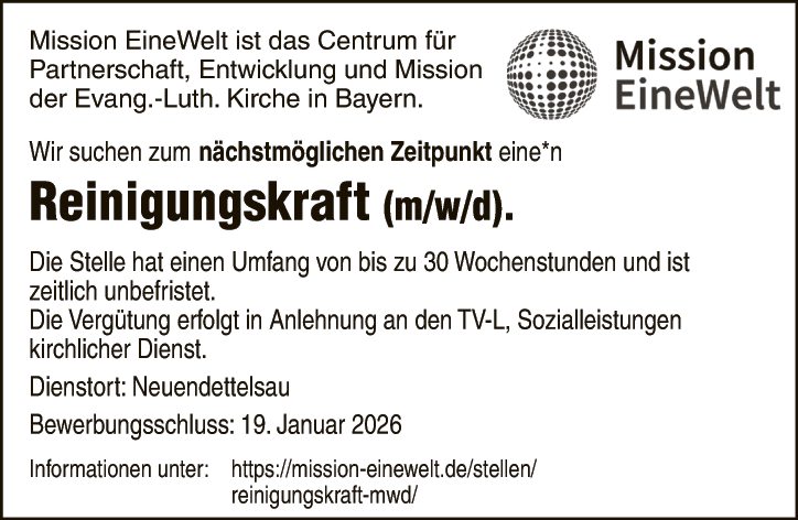 Reinigungskraft (m/w/d)