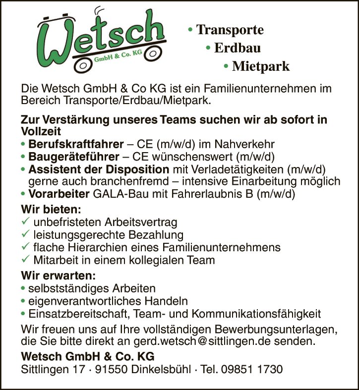 Assistent der Disposition mit Verladetätigkeiten (m/w/d)