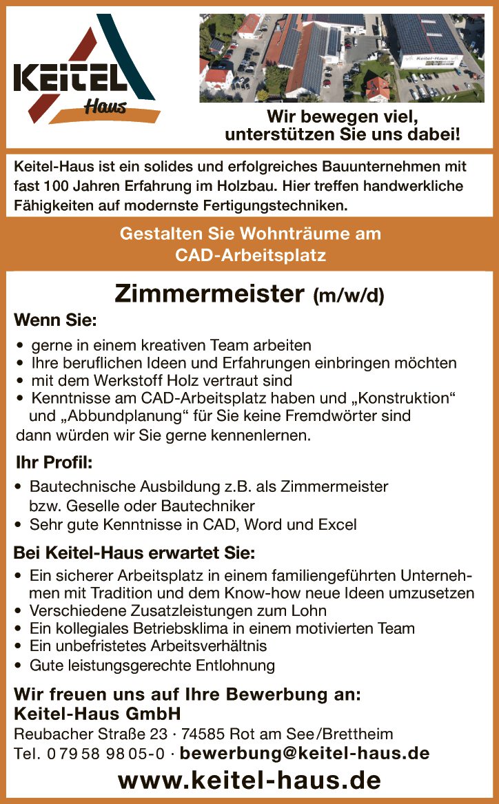 Zimmermeister (m/w/d)