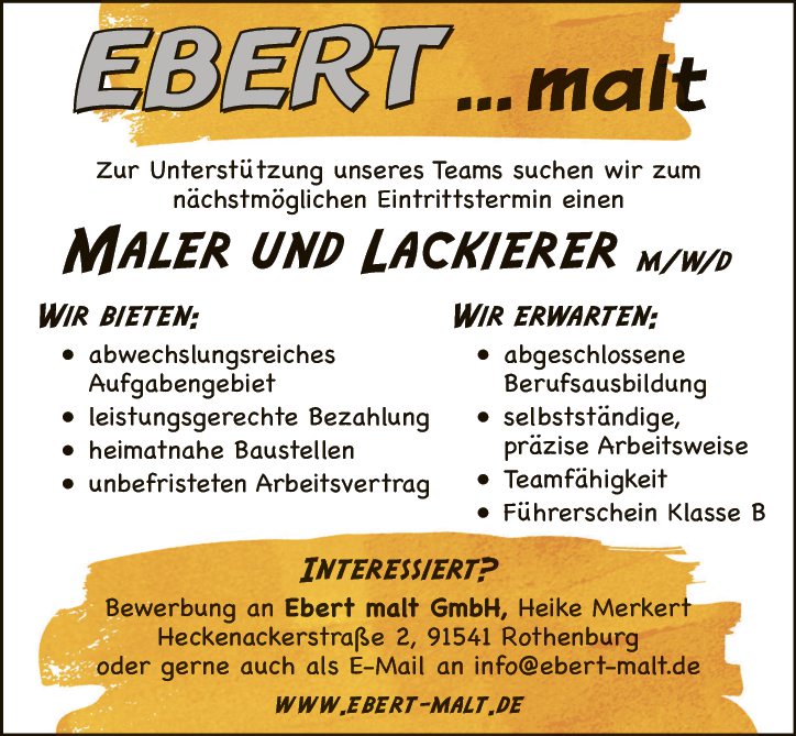 Maler und Lackierer (m/w/d)