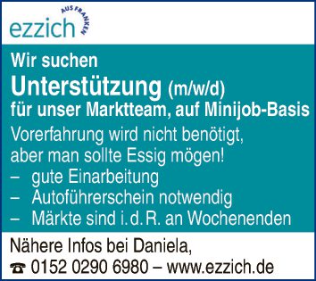 Unterstützung (m/w/d) für Marktteam