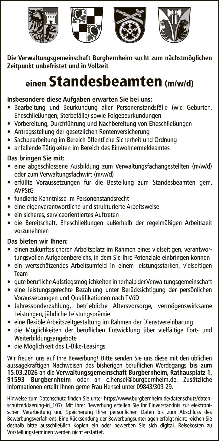 Standesbeamten (m/w/d)
