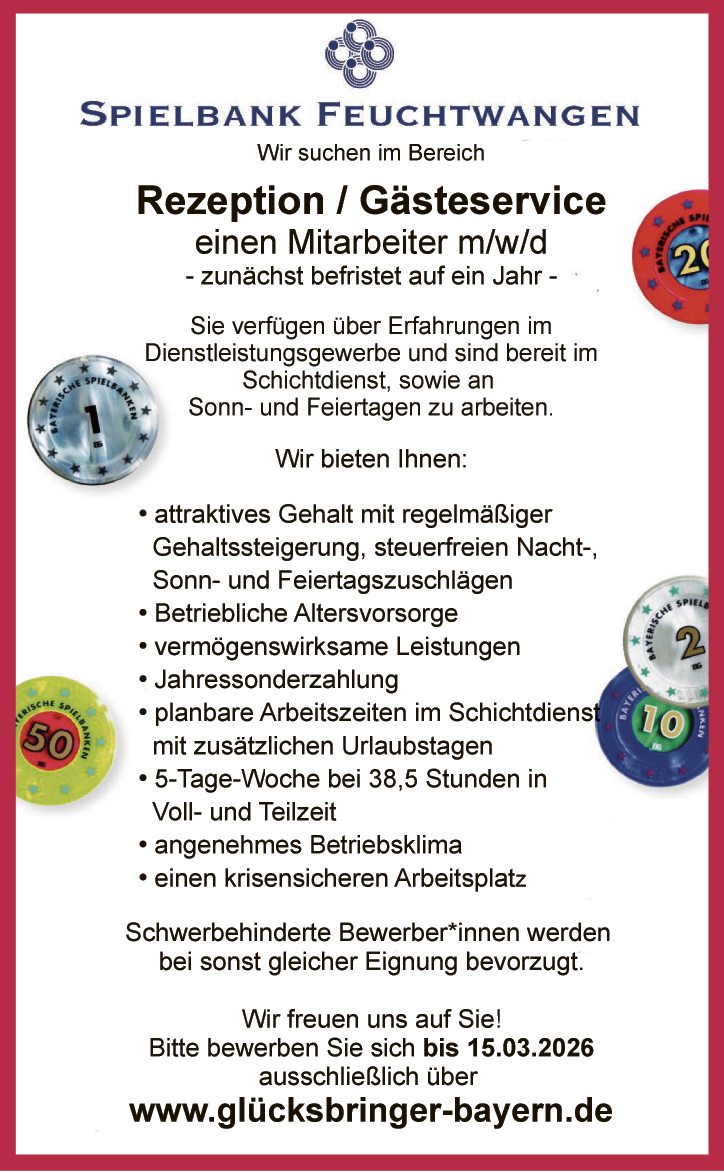 Mitarbeiter (m/w/d) Rezeption / Gästeservice