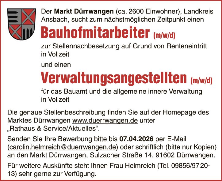 Verwaltungsangestellten (m/w/d)