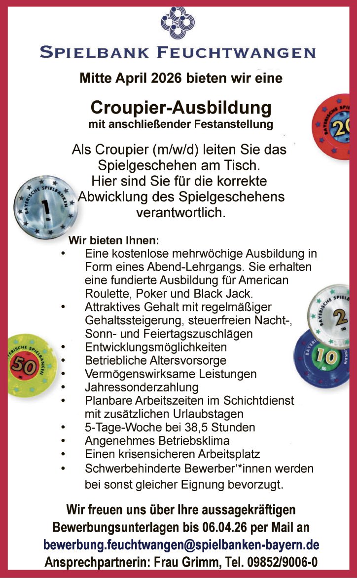 Auszubildende - Croupier-Ausbildung (m/w/d)