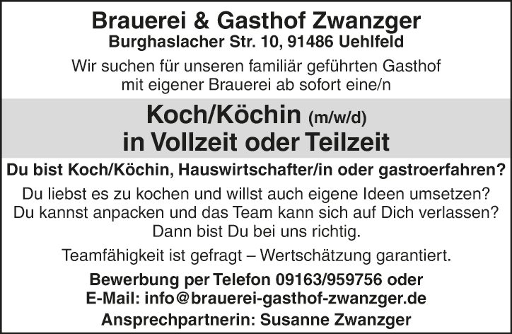Koch / Köchin (m/w/d)
