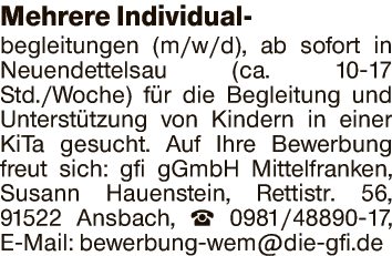 Individualbegleitungen (m/w/d)