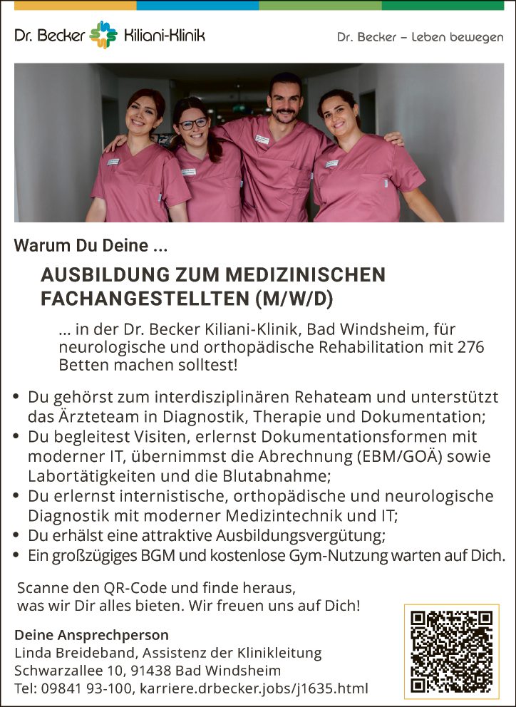 Ausbildung zum Medizinischen Fachangestellten (m/w/d)