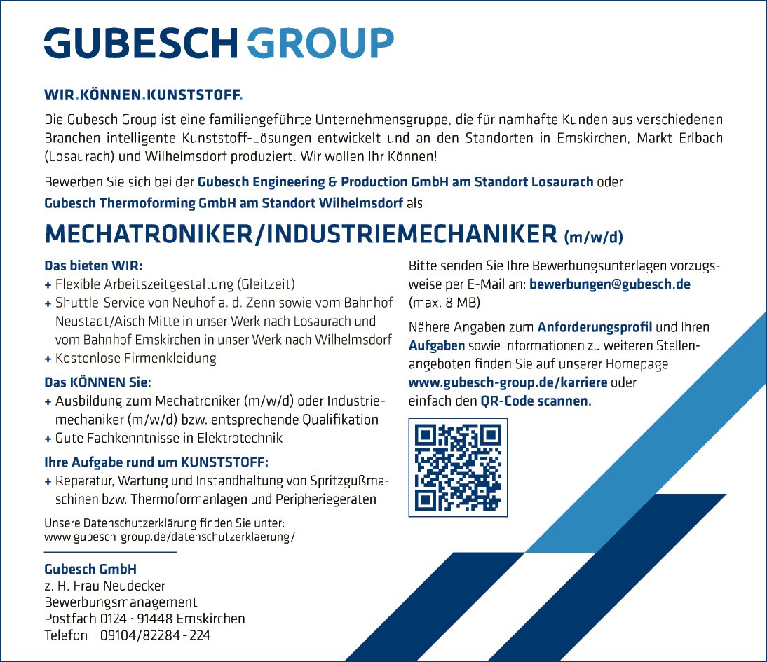 Mechatroniker / Industriemechaniker (m/w/d)