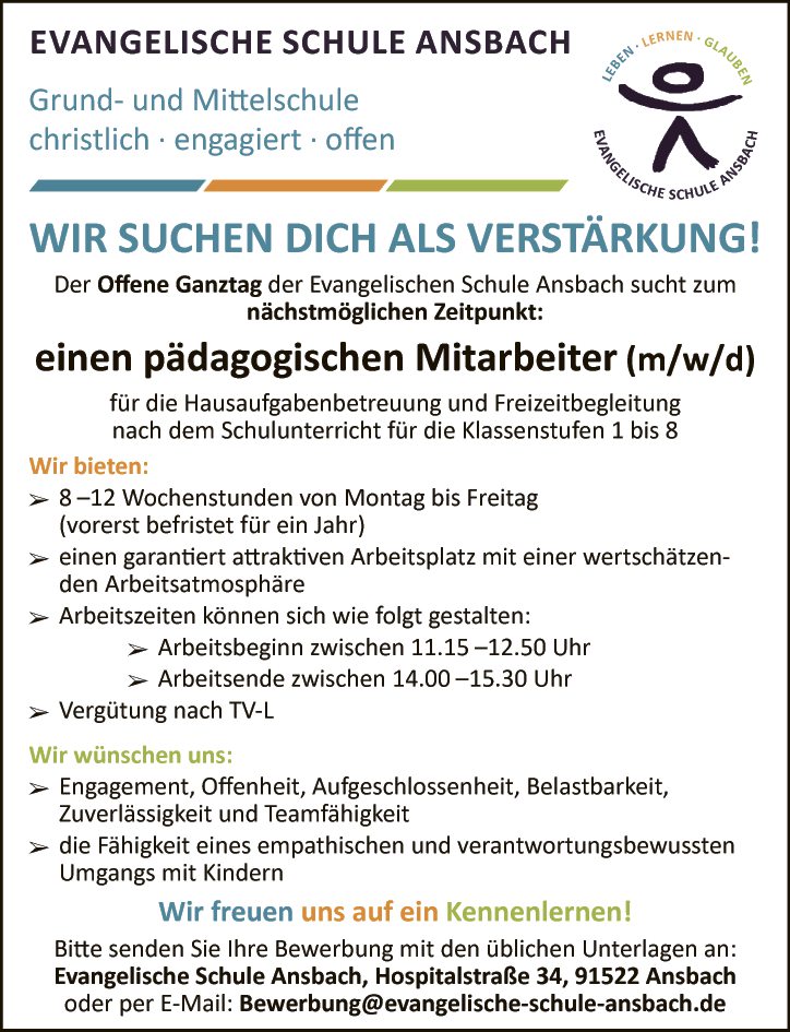 pädagogischen Mitarbeiter (m/w/d)