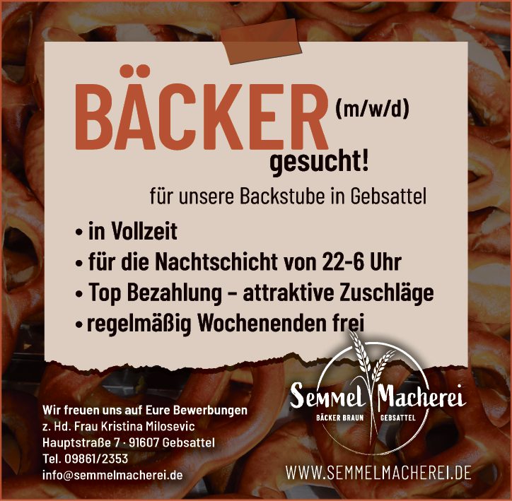 Bäcker (m/w/d)
