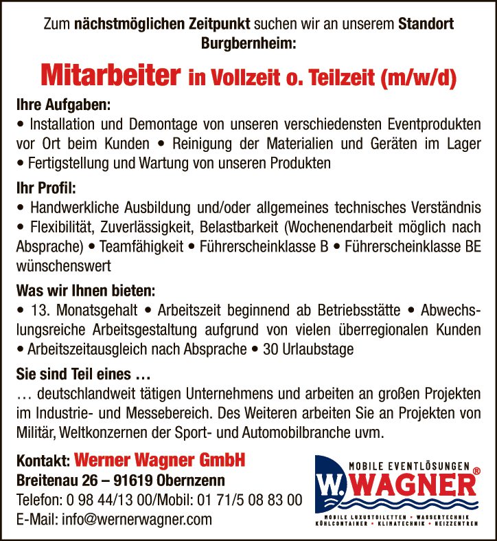 Mitarbeiter (m/w/d)