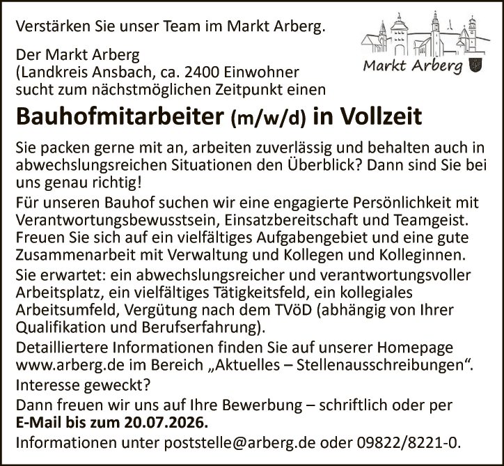 Bauhofmitarbeiter (m/w/d)