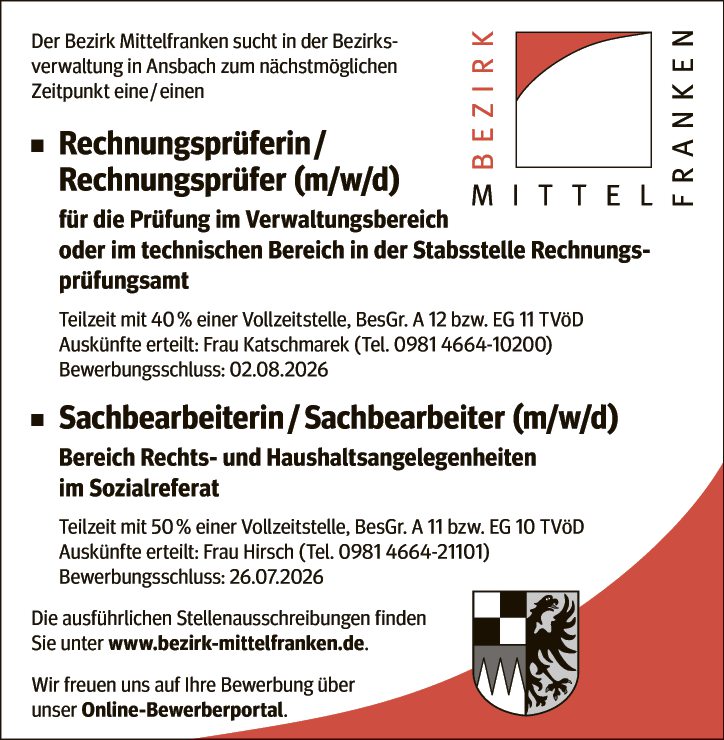Sachbearbeiter (m/w/d) Bereich Rechts- und Haushaltsangelegenheiten im Sozialreferat