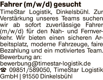 Fahrer (m/w/d)