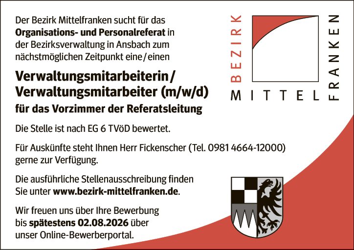 Verwaltungsmitarbeiterin / Verwaltungsmitarbeiter (m/w/d)
