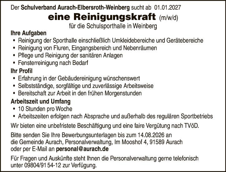 Reinigungskraft (m/w/d)