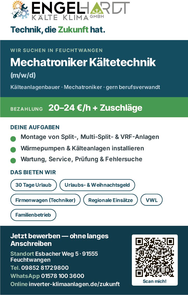 Mechatroniker Kältetechnik (m/w/d)