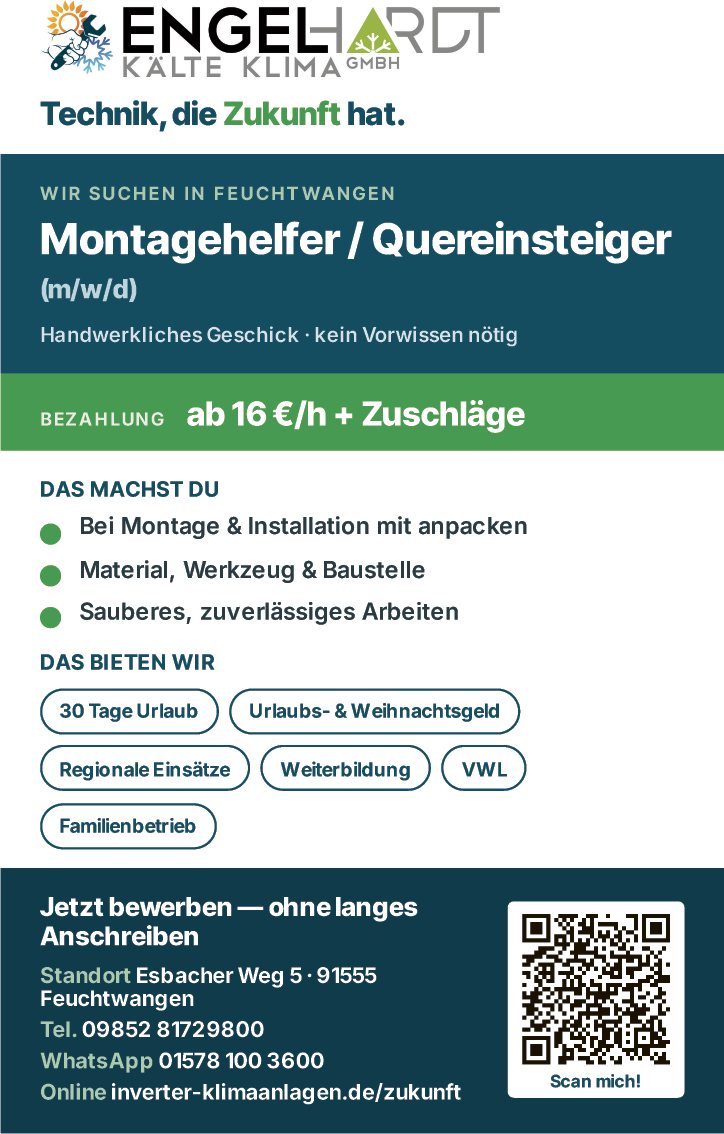 Montagehelfer / Quereinsteiger (m/w/d)