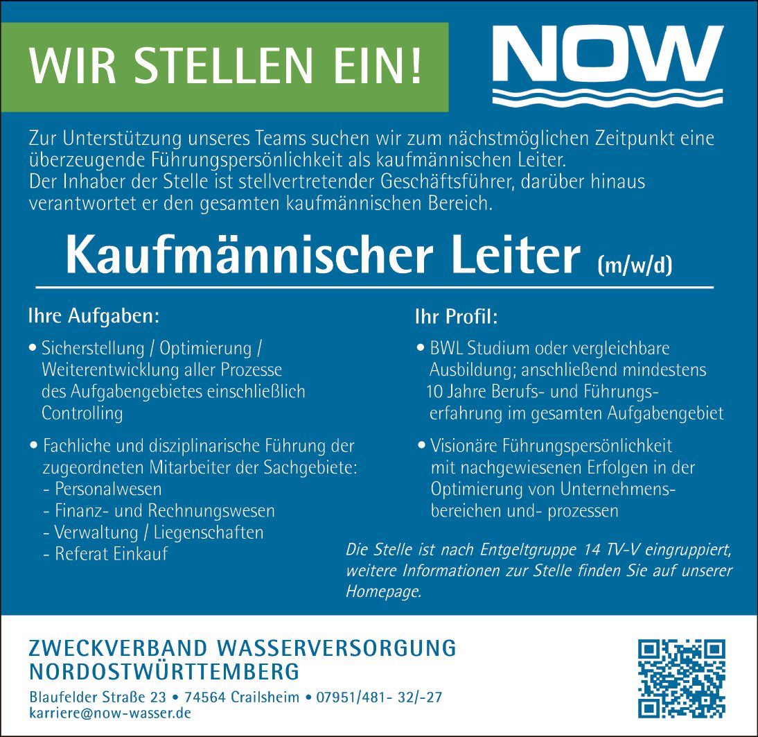 Kaufmännischer Leiter (m/w/d)
